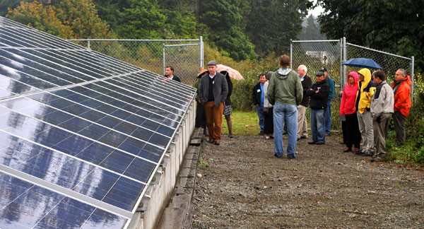 Guests got a tour of the electricity-producing solar panels 